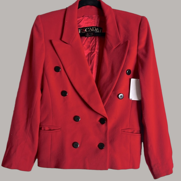 Escada Jackets & Blazers - ESCADA BY MARGARETHA LEY  Wool & Cashmere Blazer Jacket in Red Size Small or 6